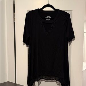 Torrid Black Short Sleeve Lace Tee Super Soft